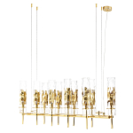 Люстра подвесная прямоугольная с 10-ю цилиндрическими плафонами LIAISON варинант исполнения - 1 | Loft Concept в Казани