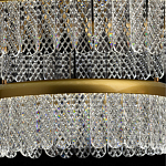 Люстра двухъярусная с золотого цвета и прозрачными подвесками Pettico варинант исполнения - 6 | Loft Concept в Казани