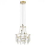 Люстра подвесная из металла с хрустальными подвесками прозрачного цвета Quasar 41 варинант исполнения - 5 | Loft Concept в Казани