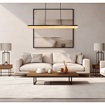 Подвесной светильник линейный из натурального камня Perfection of Geometry варинант исполнения - 8 | Loft Concept в Казани