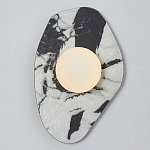 Бра с каменным черно-белым основанием и плафоном из стекла Shaw Marble Lighting варинант исполнения - 1 | Loft Concept в Казани