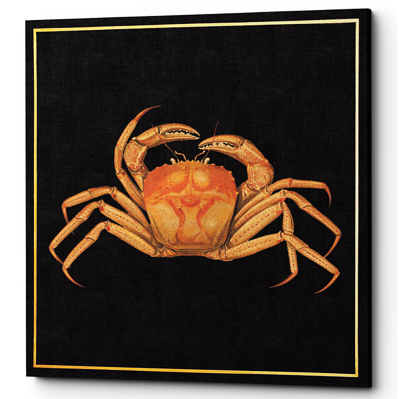 Постер Running Crab Poster Черный Оранжевый в Казани | Loft Concept 