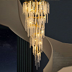 Люстра многоярусная с каркасом из металла и прозрачными подвесками FAIRYTREE Light варинант исполнения - 2 | Loft Concept в Казани