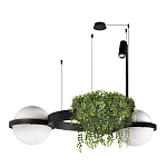 Подвесной светильник с 2-мя шарообразными плафонами и цилиндрическим спотом Light of Еyes варинант исполнения - 4 | Loft Concept в Казани