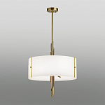 Люстра на штанге с белым круглым плафоном на бронзовом основании с вертикальным декором из металлических трубок Sohne варинант исполнения - 2 | Loft Concept в Казани