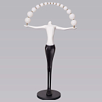 Торшер черно-белая статуэтка Девушка Girl Carries Light Balls варинант исполнения - 4 | Loft Concept в Казани