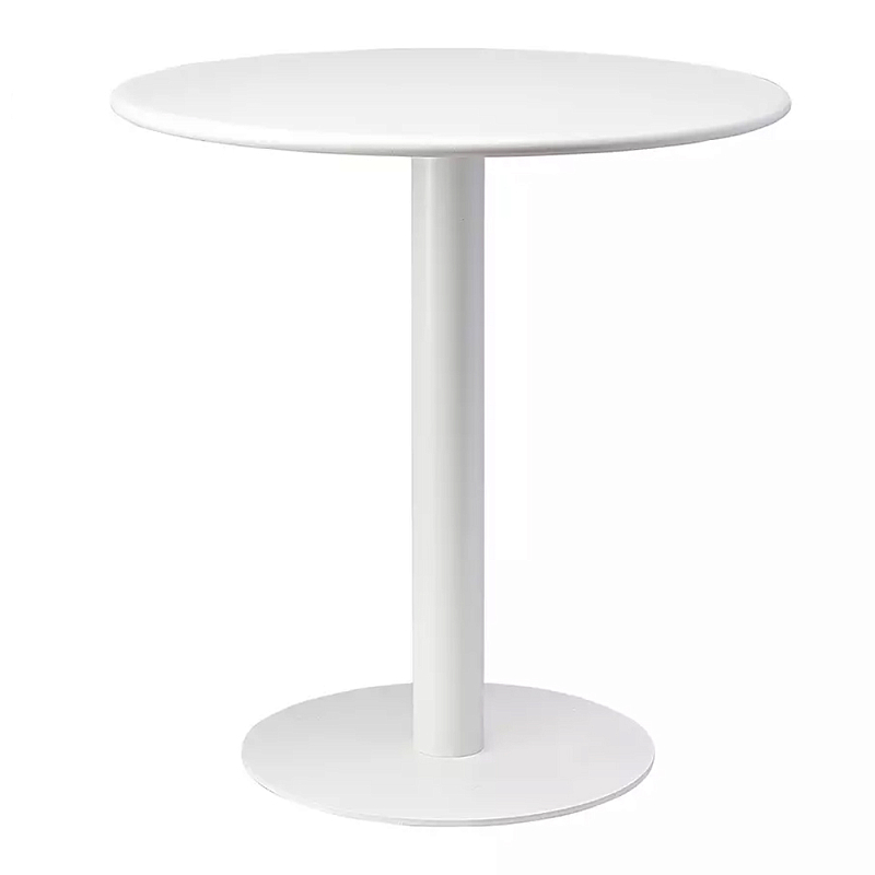 Обеденный стол белый с круглой столешницей White Laconic Table Белый в Казани | Loft Concept 