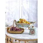 Блюдо прямоугольное из голубого фарфора с ручками и рисунком птиц и цветов Blue Garden варинант исполнения - 5 | Loft Concept в Казани