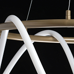 Люстра подвесная круглая золотого цвета с белыми изогнутыми световыми линиями Luke Lampco Tracer Lamp варинант исполнения - 10 | Loft Concept в Казани