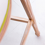 Барный стул золотистый из натурального бука с изображением птиц и цветов Blooming Birds варинант исполнения - 3 | Loft Concept в Казани