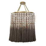 Люстра плетеная с кисточками на золотистом каркасе Boho Tassel Chandelier варинант исполнения - 2 | Loft Concept в Казани
