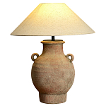 Настольная лампа керамическая с ручками и тканевым абажуром Eastern Tale варинант исполнения - 2 | Loft Concept в Казани