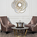 Стол журнальный коричневый на золотом основании Symphony of the Earth варинант исполнения - 2 | Loft Concept в Казани