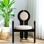 Стул черный из дерева с круглой спинкой Chair in Neoclassical Style варинант исполнения - 2 | Loft Concept в Казани