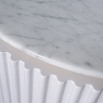 Тумба под телевизор белая овальная с мраморной столешницей Thoroughbass варинант исполнения - 3 | Loft Concept в Казани