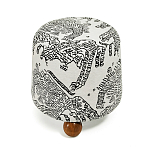 Пуф Wakonda с Круглыми ножками Черно-Белый орнамент варинант исполнения - 2 | Loft Concept в Казани