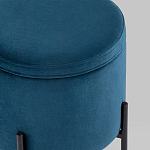 Синий пуф на черных ножках SANJAY варинант исполнения - 4 | Loft Concept в Казани