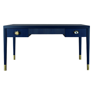 Письменный стол Elsa Dreams Blue Шпон дерево с двумя ящиками