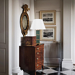 Настольная лампа на основании из зеленого мрамора с белым абажуром Noelia Green варинант исполнения - 5 | Loft Concept в Казани