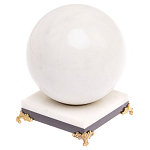 Шар декоративный на подставке из натурального камня Мрамор Белый Natural Stone Spheres 11 см варинант исполнения - 1 | Loft Concept в Казани