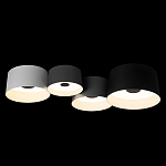 Потолочный светильник с 4-мя цилиндрическими абажурами белого серого и черного цвета Urban Dome варинант исполнения - 2 | Loft Concept в Казани