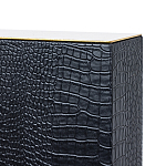 Настольная лампа с черным основанием из текстурированной кожи и белым абажуром Noir Allure  варинант исполнения - 3 | Loft Concept в Казани