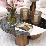 Дизайнерский журнальный стол с круглой столешницей на 3-х геометрических ножках Lehumod варинант исполнения - 2 | Loft Concept в Казани