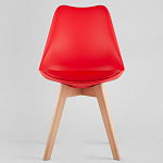 Стул с основой из пластика и мягким сиденьем Arvika Red варинант исполнения - 2 | Loft Concept в Казани