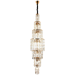 Большая многоярусная люстра с хрустальными подвесками Crystal Art Multi-tiered Gold Chandelier варинант исполнения - 3 | Loft Concept в Казани