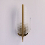 Бра с изогнутым рельефным плафоном Textured Glass варинант исполнения - 3 | Loft Concept в Казани