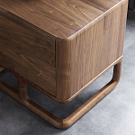 Прикроватный деревянный столик с 2-мя ящиками Moon Walnut Furniture варинант исполнения - 5 | Loft Concept в Казани