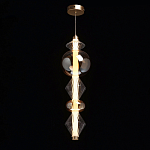 Подвесной светильник с вертикальной композицией из прозрачных и янтарных стеклянных шаров и ромбов Gabriel Scott Luna варинант исполнения - 13 | Loft Concept в Казани