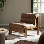 Кресло с деревянным каркасом и обивкой из кожи Medieval Furniture варинант исполнения - 2 | Loft Concept в Казани