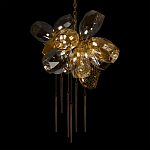 Люстра подвесная со стеклянными плафонами из дымчатого и золотистого с шестью вертикальными подвесками Gilded Mirage  варинант исполнения - 4 | Loft Concept в Казани