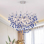 Люстра с синими стеклянными подвесками в форме капель FAIRYTREE Light варинант исполнения - 2 | Loft Concept в Казани