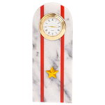 Часы погон МВД подарочные настольные из натурального камня Мрамор Military Clock варинант исполнения - 4 | Loft Concept в Казани