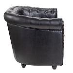 Диван кожаный двухместный на 4-х деревянных ножках из массива березы Logan Leather Seating black варинант исполнения - 2 | Loft Concept в Казани