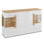 Комод с белым глянцевым фасадом с 2-мя дверцами и ящиками Grace of Furniture  варинант исполнения - 1 | Loft Concept в Казани