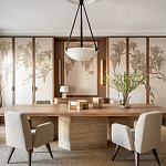 Обои с вышивкой ручной работы Deco Wisteria ﻿Midas colourway on Liso Pearl wool sateen варинант исполнения - 1 | Loft Concept в Казани