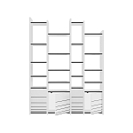 Стеллаж прямой ассиметричный с полками и 4-мя дверцами ARYA BOOKCASE WHITE варинант исполнения - 1 | Loft Concept в Казани