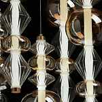 Люстра с плафонами из прозрачного и янтарного стекла в виде шаров и ромбов Gabriel Scott Luna варинант исполнения - 5 | Loft Concept в Казани