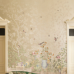 Обои ручная роспись Temple Newsam White Gold gilded silk варинант исполнения - 3 | Loft Concept в Казани