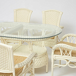 Комплект обеденный из ротанга Eloise grand white варинант исполнения - 2 | Loft Concept в Казани