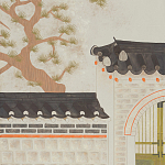 Обои ручная роспись The Art of Learning and Steps for the Flowers by Teo Yang Original colourway on Icefield India tea paper варинант исполнения - 2 | Loft Concept в Казани