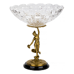 Чаша стеклянная прозрачная на бронзовой подставке с фигуркой девушки Eden Garden варинант исполнения - 1 | Loft Concept в Казани
