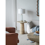 Столик приставной с круглой столешницей Textured Cream Table варинант исполнения - 6 | Loft Concept в Казани