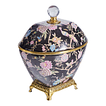 Шкатулка черного цвета с цветочной росписью Eden Garden варинант исполнения - 4 | Loft Concept в Казани