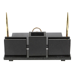 Настольный письменный набор из камня лемезит с гербом России Royal Accessory варинант исполнения - 3 | Loft Concept в Казани