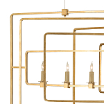 Люстра золотая из пересекающихся прямоугольных элементов Thin Intersecting Rectangles варинант исполнения - 1 | Loft Concept в Казани