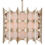 Люстра овальной формы с фактурным серебряным каркасом и тканевым абажуром Silver Honeycomb варинант исполнения - 2 | Loft Concept в Казани